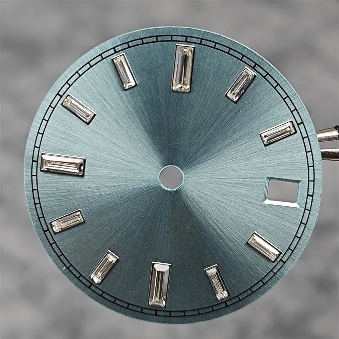 28.5mm Watch Dial Stone Diamond Nail Sunburst Watch Faces No Luminous Accessory Suitable for NH35 / NH36 Movement