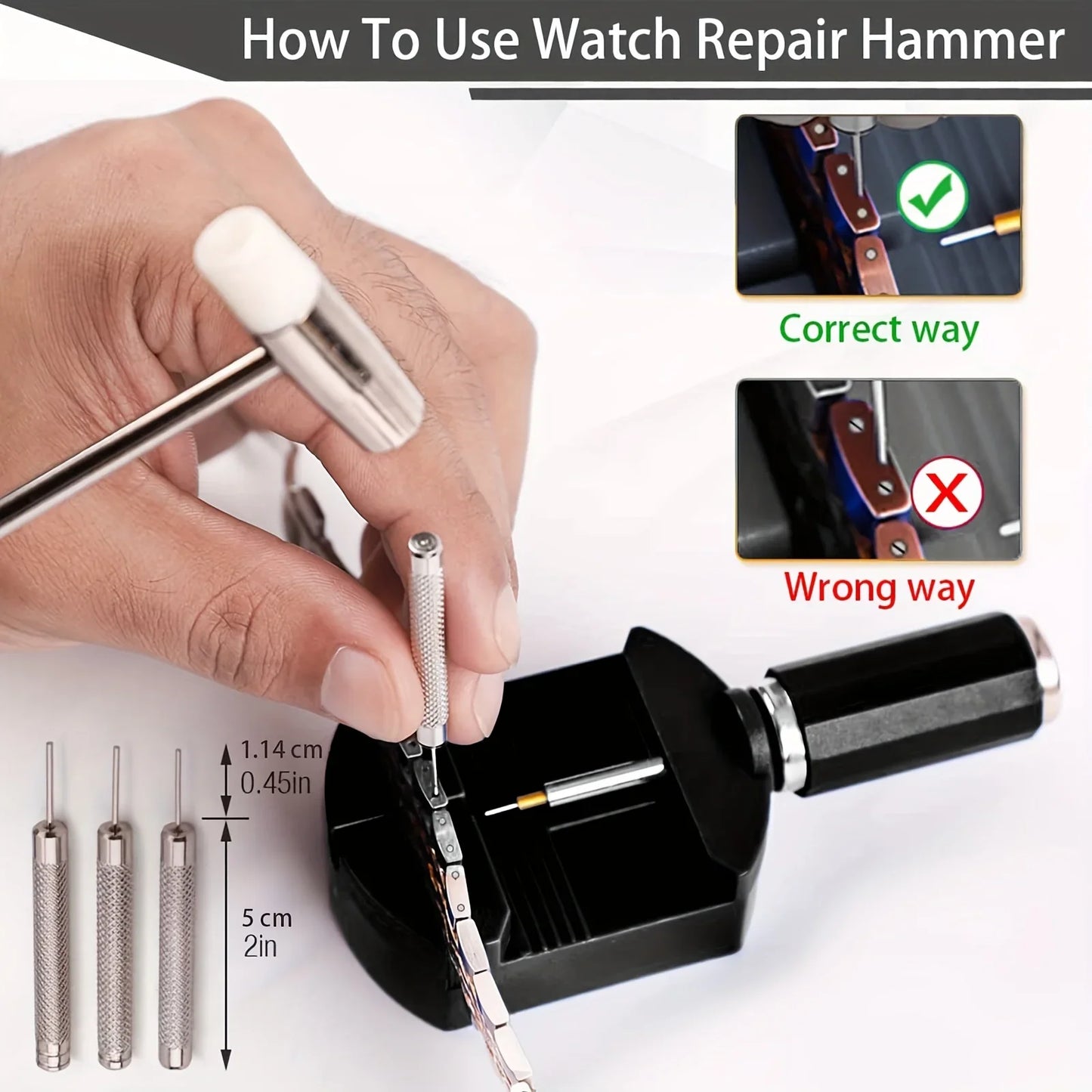 11pcs Watch Link Removal Tool Kit, Watch Band Tool Strap Chain Pin Remover Repair Tool Kit For Watch Band Strap Adjustment