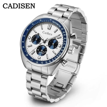 Cadisen C7063 Quartz Chronograph Watch Japan VD53 42MM AR Sapphire 5Bar