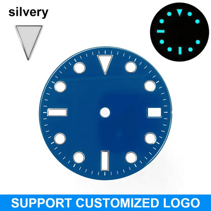 28.5mm diameter dial suitable for NH-34/35/36 movements GMT Luminous dial customization LOGO/name DIY dial watch parts