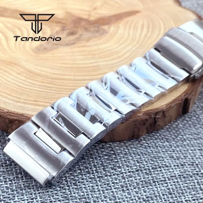316L Stainless Steel Brushed 20mm Watch Bracelet Watchband Folding Clasp Fit for 42mm Monster Wristwatch Case