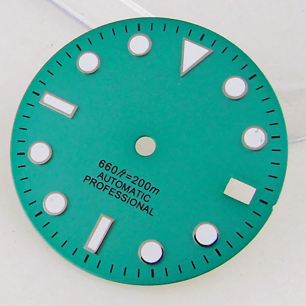 SU B Watch Part 28.5mm Watch Dial for NH 35 NH 36 NH 37 NH 38 NH 39 NH 70 NH 72 Di ver Wristwatch Parts Green/Black Index Repair Tool