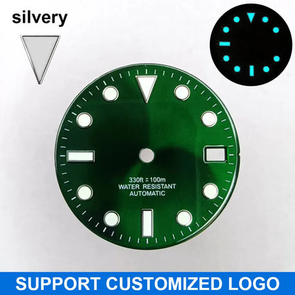 28.5mm diameter dial suitable for NH-34/35/36 movements GMT Luminous dial customization LOGO/name DIY dial watch parts