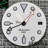 29mm Blue Red Black Orange GMT NH34 White Glossy Dial With Hands C3 Lume Fit NH34 Mechanical Watch Modified Accessories