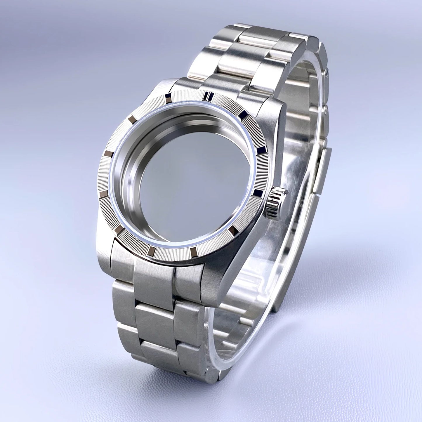 Original Diver Case 36mm NH35 Engine turned Bezel watch case for AK Parts Sapphire Glass Stainless Steel case Fit NH35 Movement 28.5mm Dial NH35