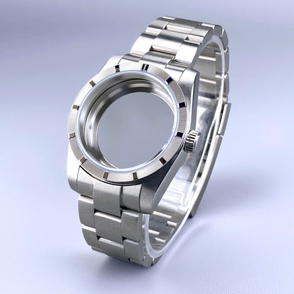 Original Diver Case 36mm NH35 Engine turned Bezel watch case for AK Parts Sapphire Glass Stainless Steel case Fit NH35 Movement 28.5mm Dial NH35