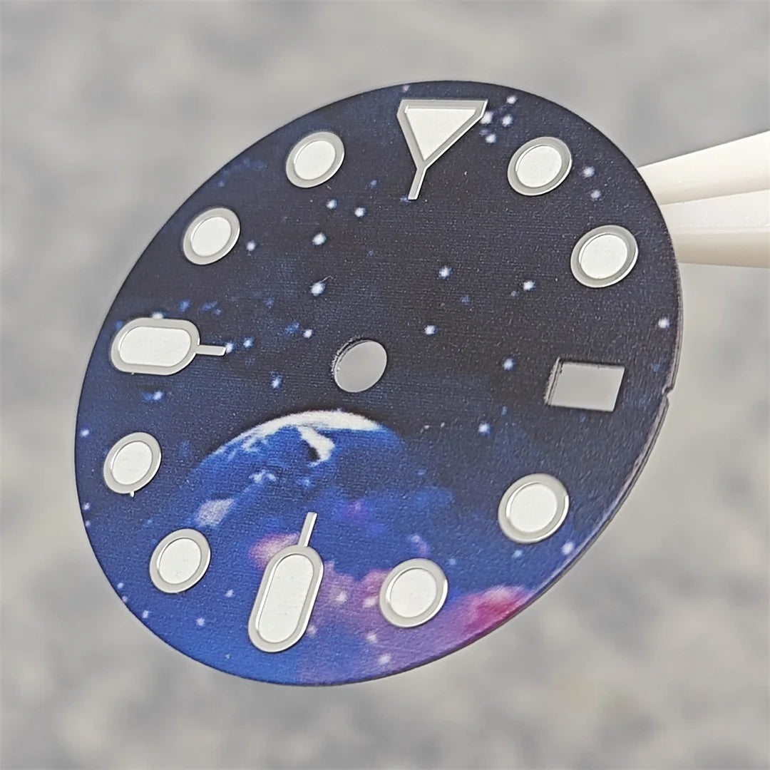 NH35 Watch dial starry sky lunar star Watch faces with Green Luminous Conversion Watch Accessories for NH35 / NH34 Movement