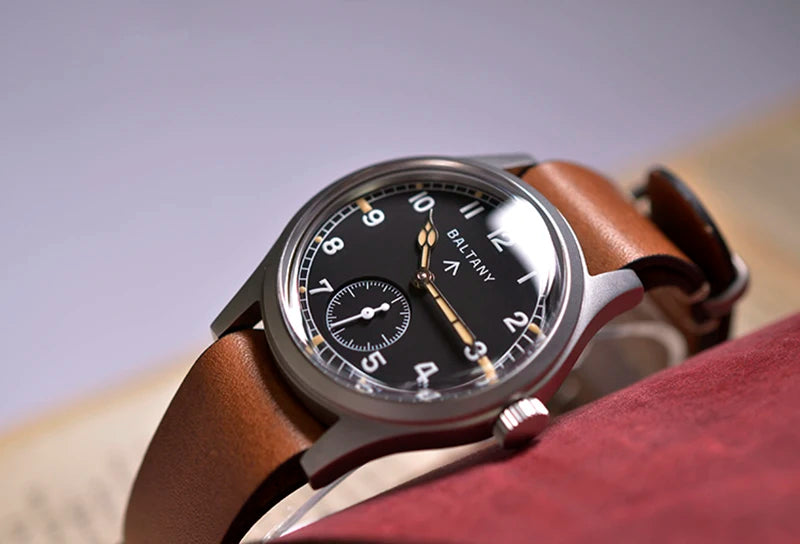 Custom logo watch Baltany S2025 D12 Retro Military Watch 36mm Swiss Luminous 10ATM Seagull  ST1701 Mechanical Watch