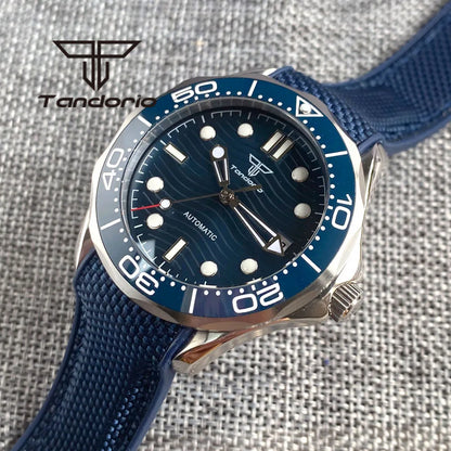 Tandorio 41mm NH35A PT5000 Diver Sapphire  Ceramic seamaster 5Bar TD221