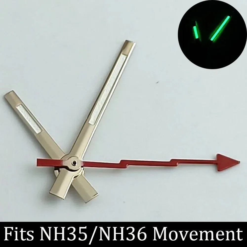 high-quality Watch accessories watch pointer NH series 35 NH36 hands green  luminous suitable for N H35/ NH36 movement