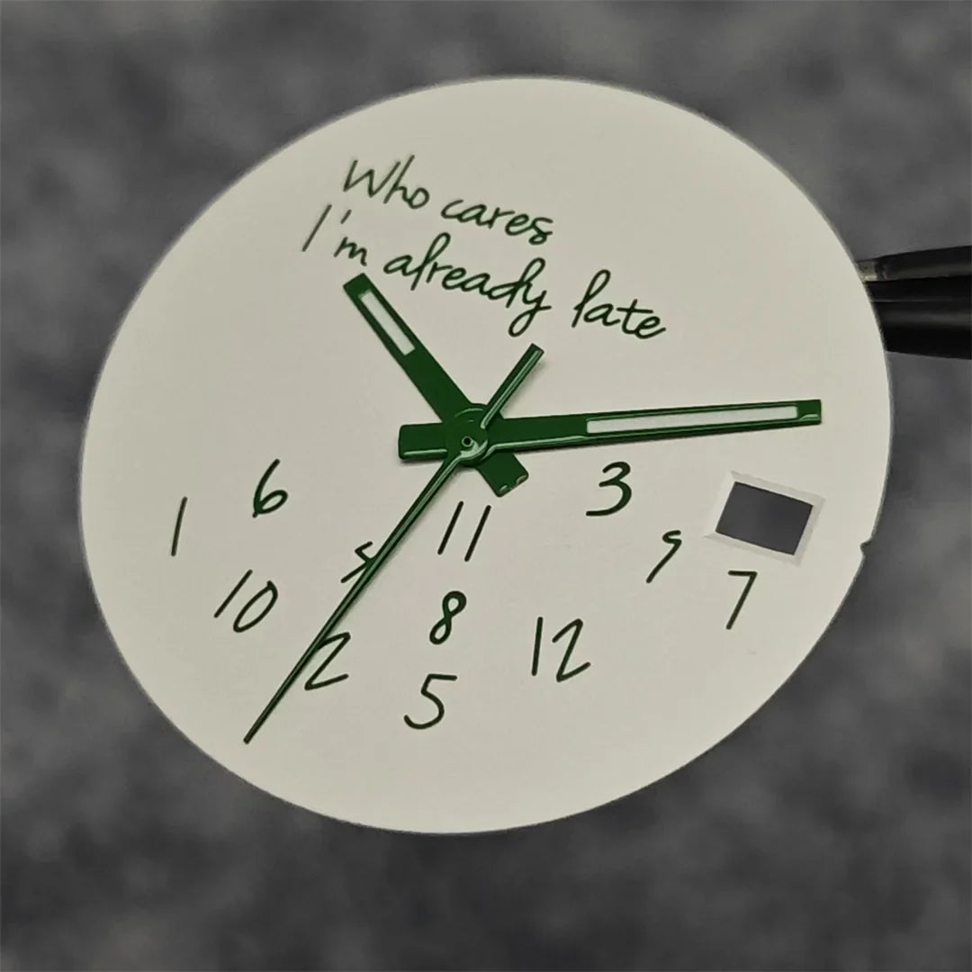 Modified Blue Log Hands + Watch Dial Set 28.5mm DIY Watch Faces Fits NH35/4R36 Movement Who Cares Lt's Already Late Accessories