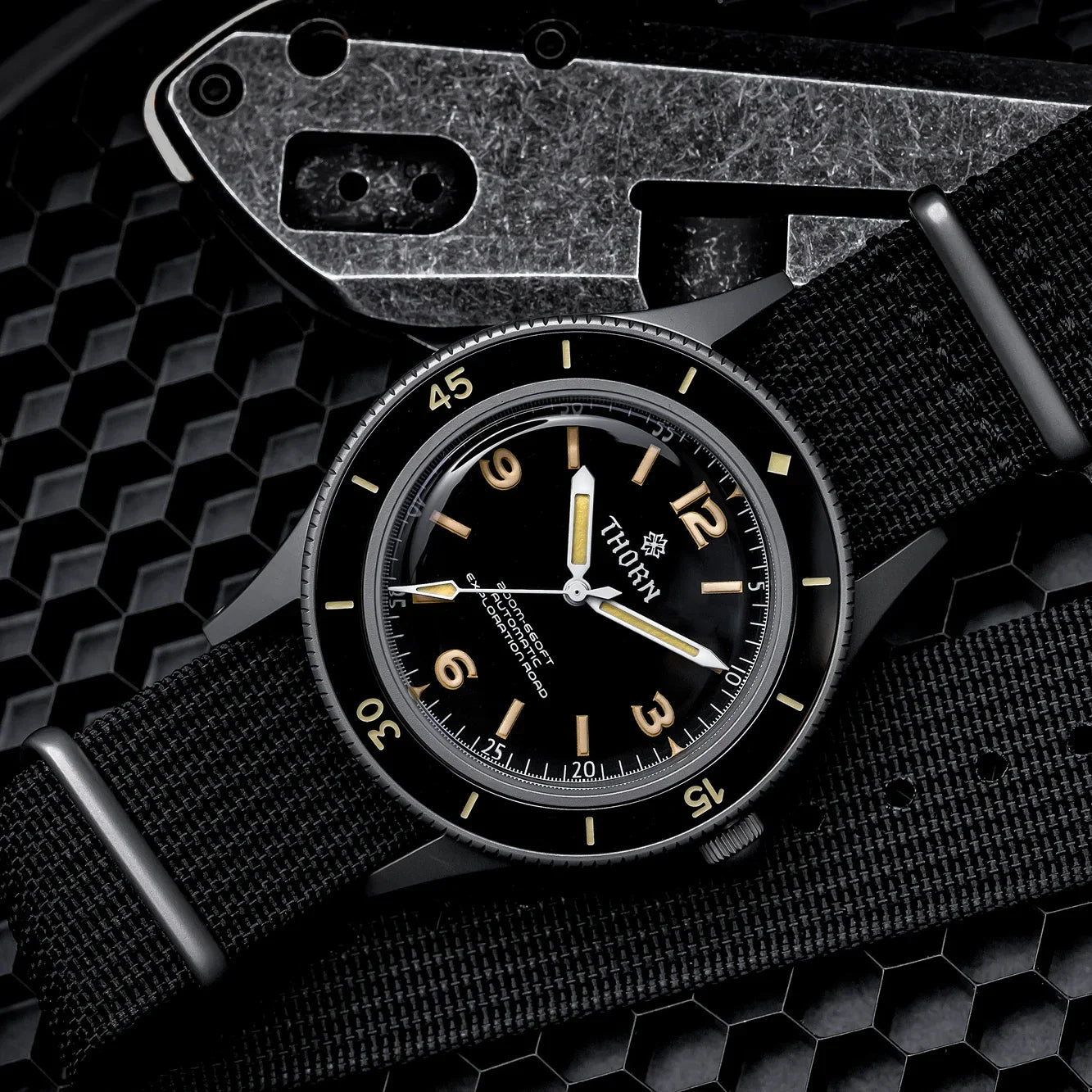 NH35 movt 50 Fathoms Watch THORN SHY033  40MM C3 lume AR Mineral Glass