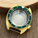 41mm Gold PVD Turtle Watch Case Domed Sapphire Abalone Captain Willard 6105 TMI NH35 NH36 NH34 4R36 Movts Abalone Screw Crown