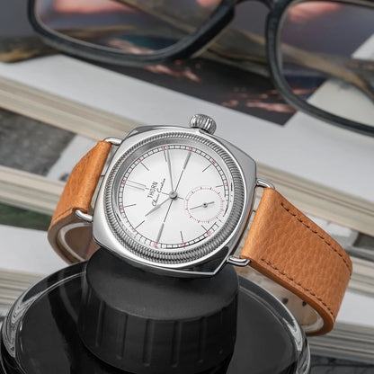 THORN T017 Square pillow-shaped 36mm Pilot couple wristwatch VD78 quartz Double Domed Sapphire 10Bar