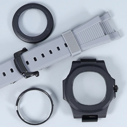 Silver/Black/Rose Gold 40mm Watch Cases Strap Parts Sapphire Glass For NH35 NH36 NH34 NH38 NH72 Movement 30.8mmDial Mod Nautilus