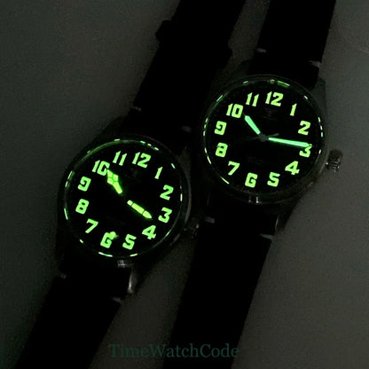 Tandorio Fluted Pilot Watch TD117A 20BAR  NH35 PT5000 Roman Numerals Sapphire 39mm