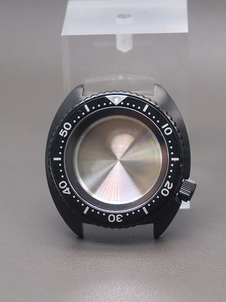 45mm Diving SKX Watch Case Sapphire Crystal Glass For Turtle Abalone Seiko NH34 NH35 NH36 NH38 4R36 Movement With Chapter Ring