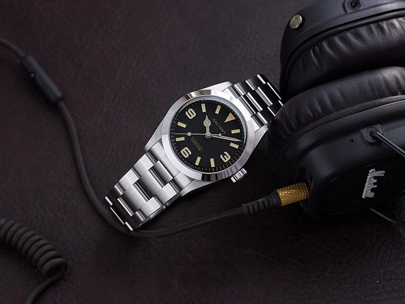Baltany 36MM Explorer Watch Man S4056 NH38 Automatic Mechanical Watch  Waterproof 20Bar Stainless Steel Bracelet Retro Watches