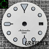 29mm Blue Red Black Orange GMT NH34 White Glossy Dial With Hands C3 Lume Fit NH34 Mechanical Watch Modified Accessories