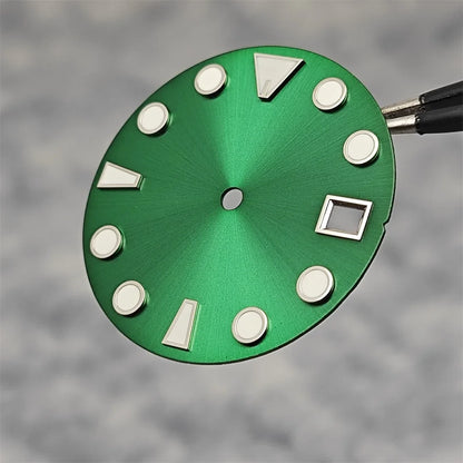 28.5MM New NH35 Dial Green Luminous Watch Face Matte Texture Dial for NH35/ NH36 Mechanical Movement Watch Accessories Repair Parts