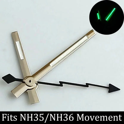 high-quality Watch accessories watch pointer NH series 35 NH36 hands green  luminous suitable for N H35/ NH36 movement