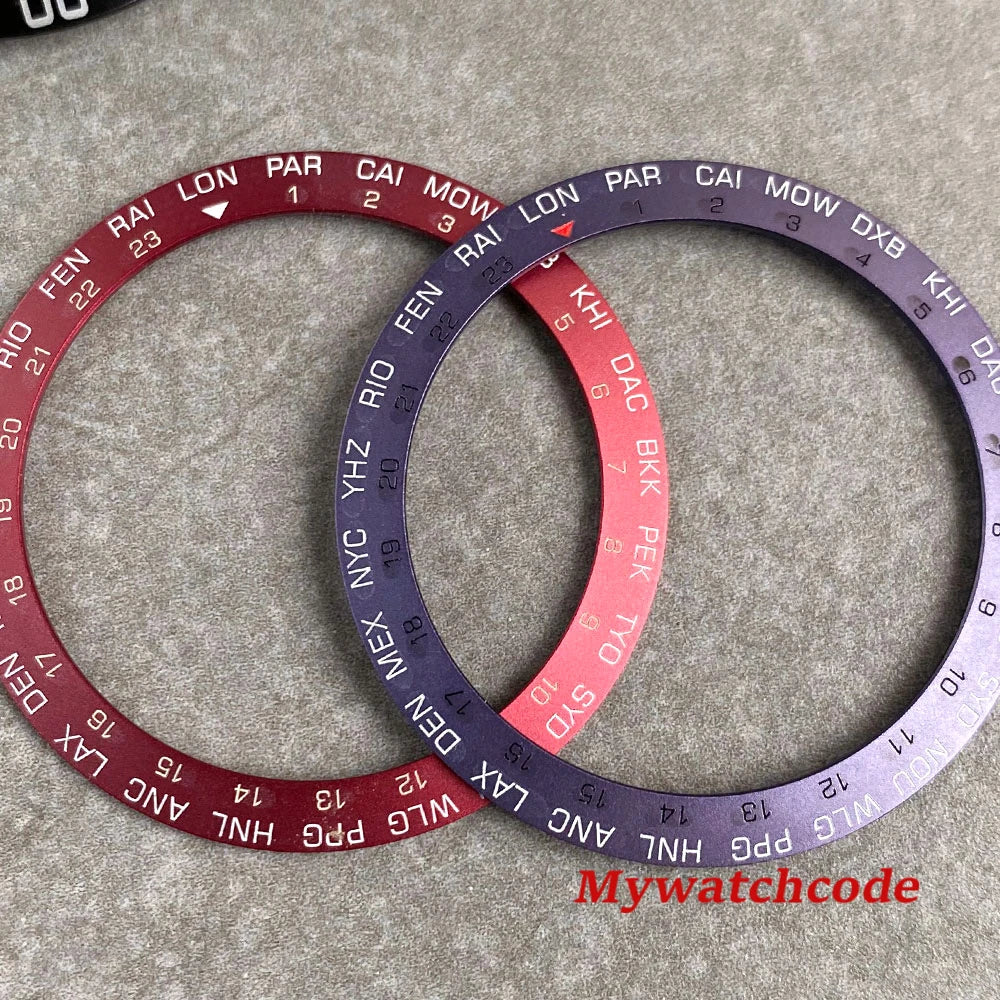 38mm x 30.5mm Black Red Purple Bezel Insert Replacement Part For 40mm GMT SUB SKX 007 Mens Watch Accessories Case Ring