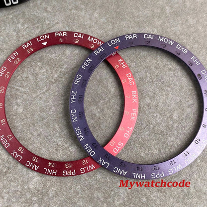 38mm x 30.5mm Black Red Purple Bezel Insert Replacement Part For 40mm GMT SUB SKX 007 Mens Watch Accessories Case Ring