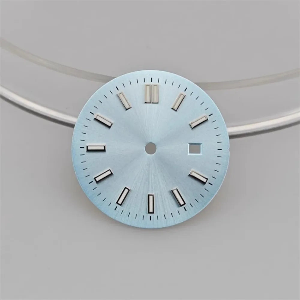 24.5MM Watch Dial Green Luminous Logbook Faces Women's Mechanical Watch Accessories for NH05 /NH06 Movement for 31mm Case