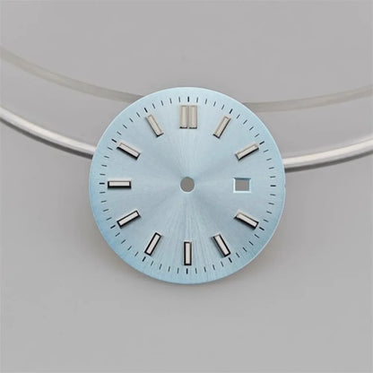 24.5MM Watch Dial Green Luminous Logbook Faces Women's Mechanical Watch Accessories for NH05 /NH06 Movement for 31mm Case