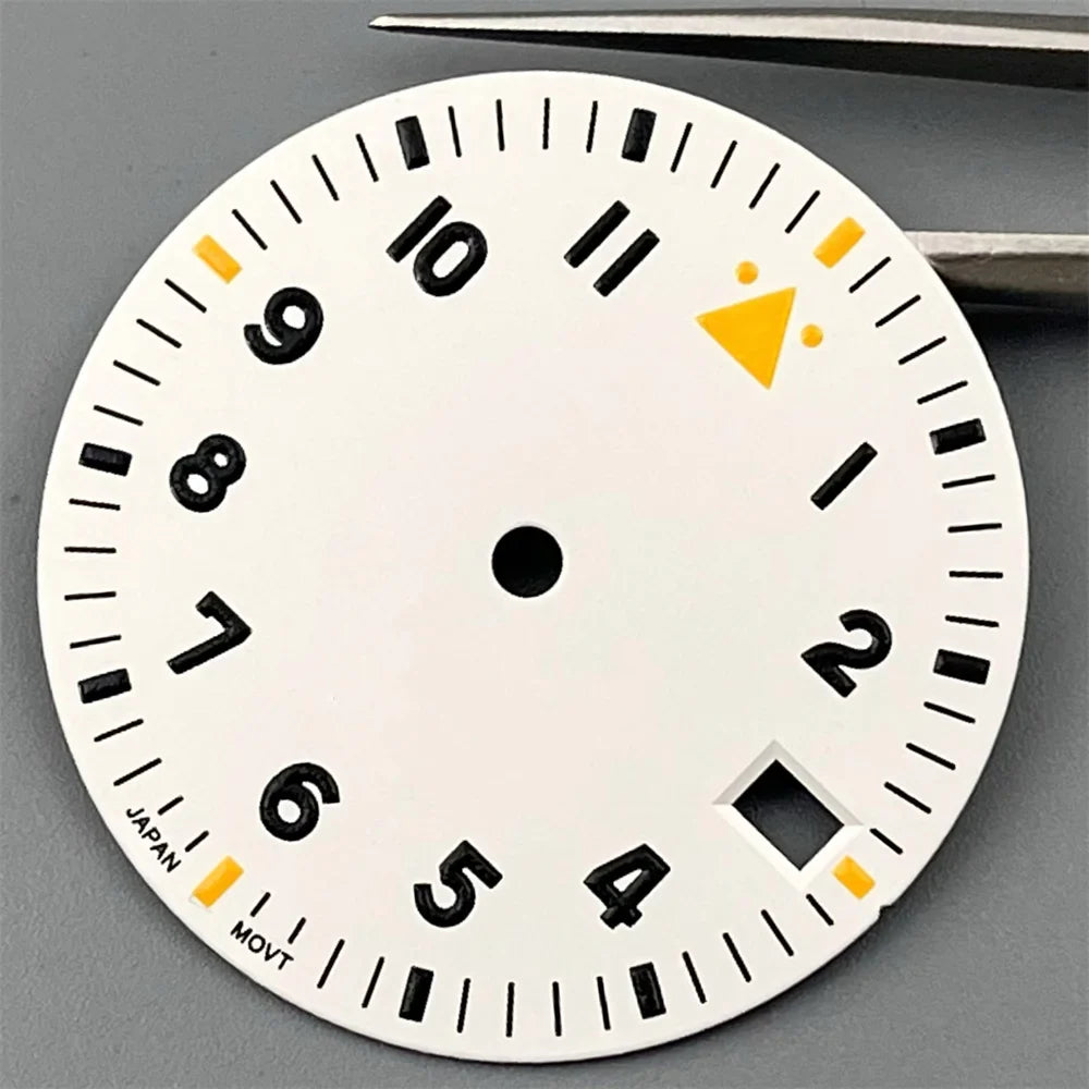 Watch Dial 29mm Pilot Style Black Green White Dial C3 Green Luminous Fit NH35 NH36 ETA2824 2836 PT5000 MIYOTA DG Movement