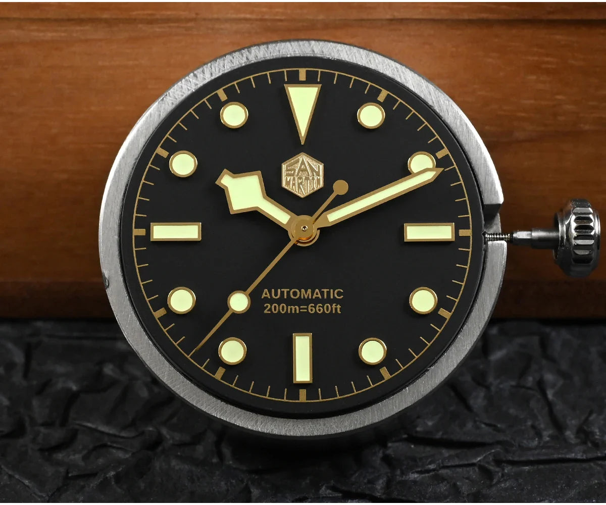 San Martin SN0138G New 37mm BB54 Vintage Diver Watch NH35 Automatic AR Sapphire C3 Luminous 20Bar