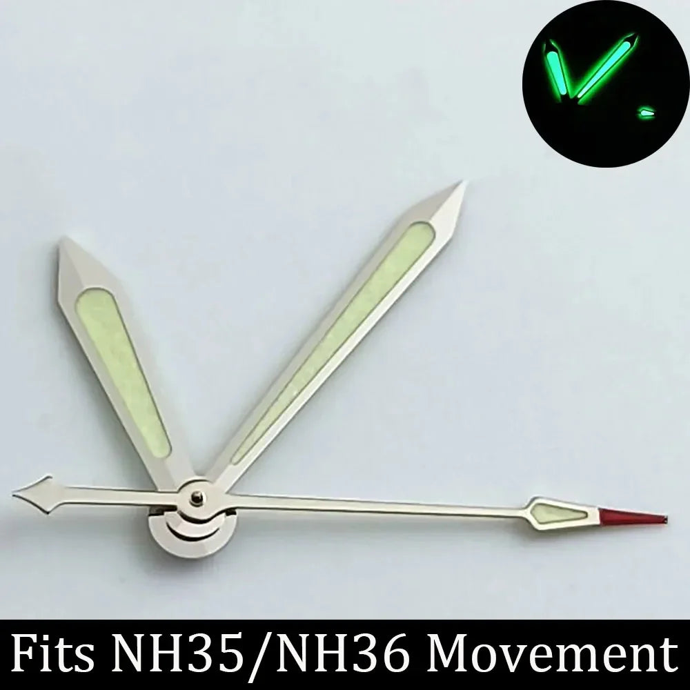 high-quality Watch accessories watch pointer NH series 35 NH36 hands green  luminous suitable for N H35/ NH36 movement