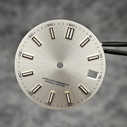 NH35 Watch Dial 28.5mm Log Modified Dial BGW9 Blue Green Luminous Watch Face Modified Watch Accessories for NH35 NH36 movements