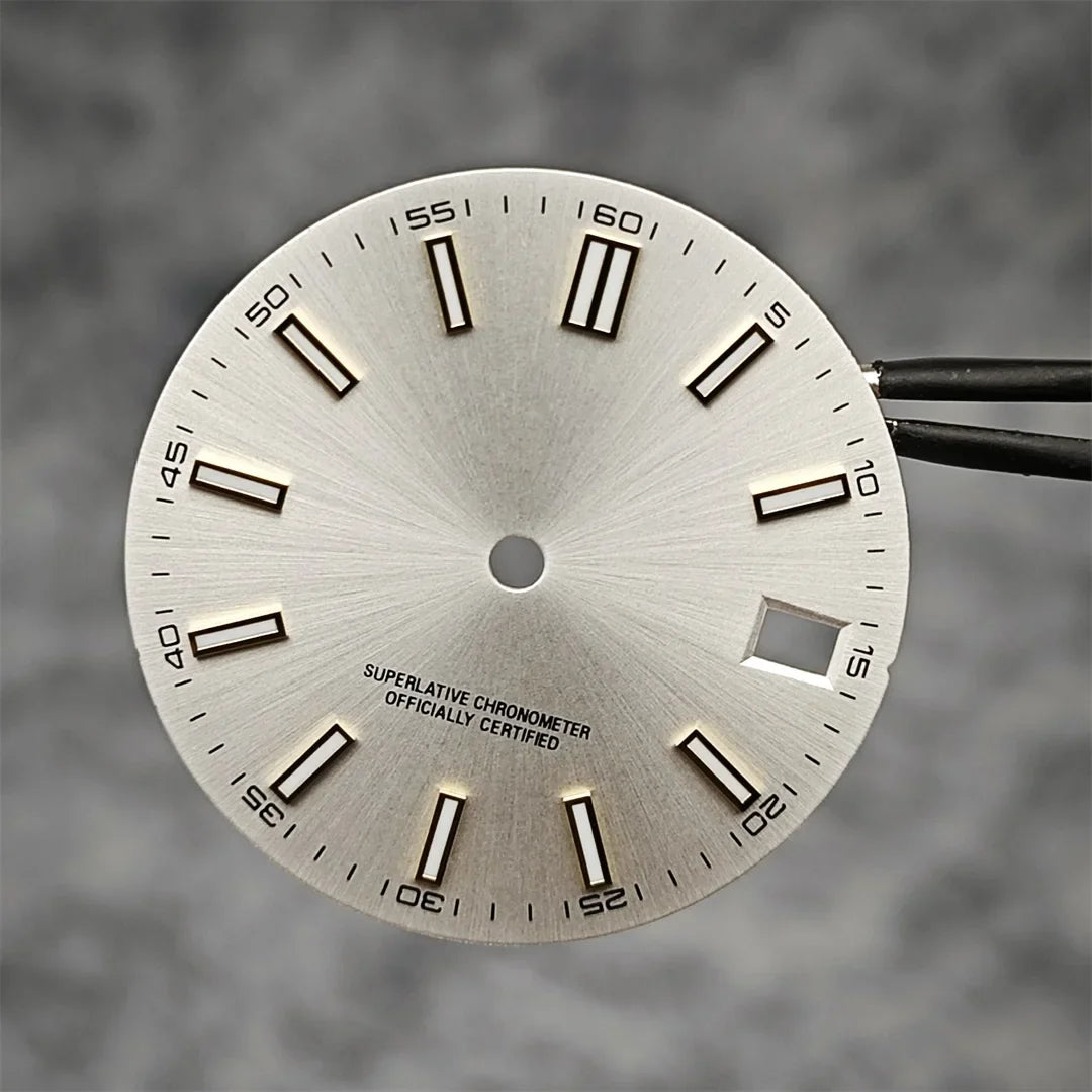 NH35 Watch Dial 28.5mm Log Modified Dial BGW9 Blue Green Luminous Watch Face Modified Watch Accessories for NH35 NH36 movements