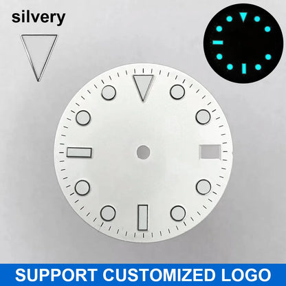 28.5mm diameter dial suitable for NH-34/35/36 movements GMT Luminous dial customization LOGO/name DIY dial watch parts