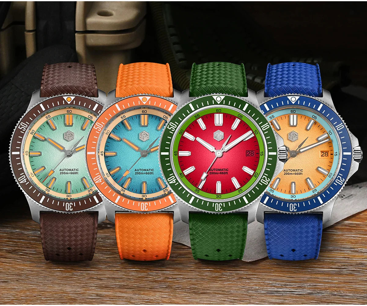 San Martin Diver SN0118G 40mm Original Design Fruit Series  NH35 Automatic 20Bar AR Sapphire BGW Luminous SN0118