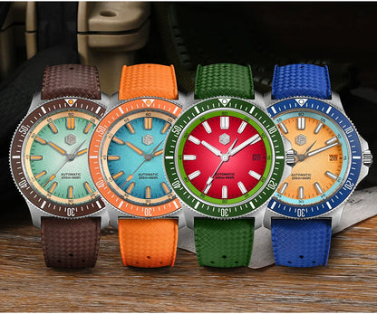 San Martin Diver SN0118G 40mm Original Design Fruit Series  NH35 Automatic 20Bar AR Sapphire BGW Luminous SN0118
