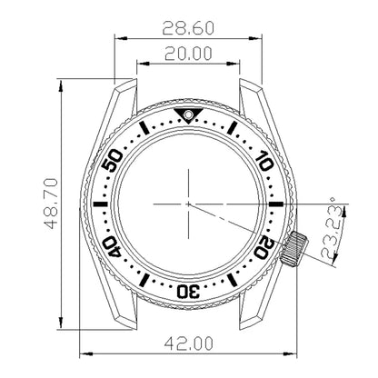 42mm Silvery Men's Watch Cases Bracelet Sapphire Glass For NH35 NH36 NH34 NH38 NH70 Movement NH35 Cases 28.5mm Dial Mod SPB185
