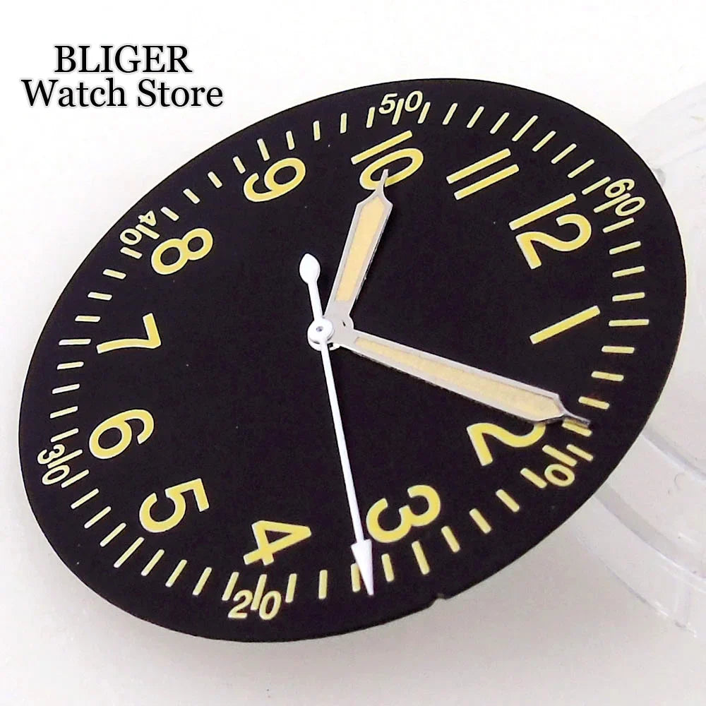 39mm vintage pilot Case 33.5mm Dial Sapphire Glass For NH35 NH35A 2824 PT5000 Waterproof Watch Case Screw Crown