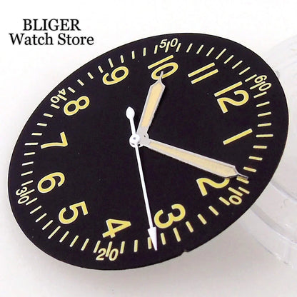 39mm vintage pilot Case 33.5mm Dial Sapphire Glass For NH35 NH35A 2824 PT5000 Waterproof Watch Case Screw Crown