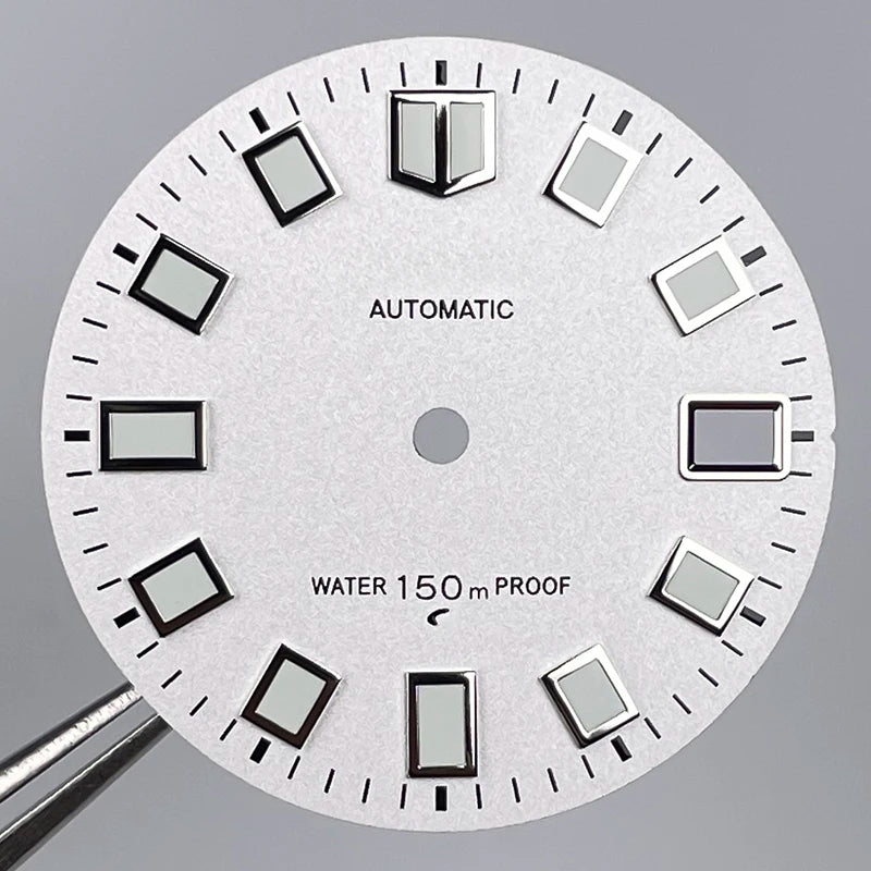 28.5mm NH35S Logo Dial Sunray 62MAS Prospex Seik Mod Watch Case Modified Parts Green Luminous Suitable For NH35 NH36 Watch Dial