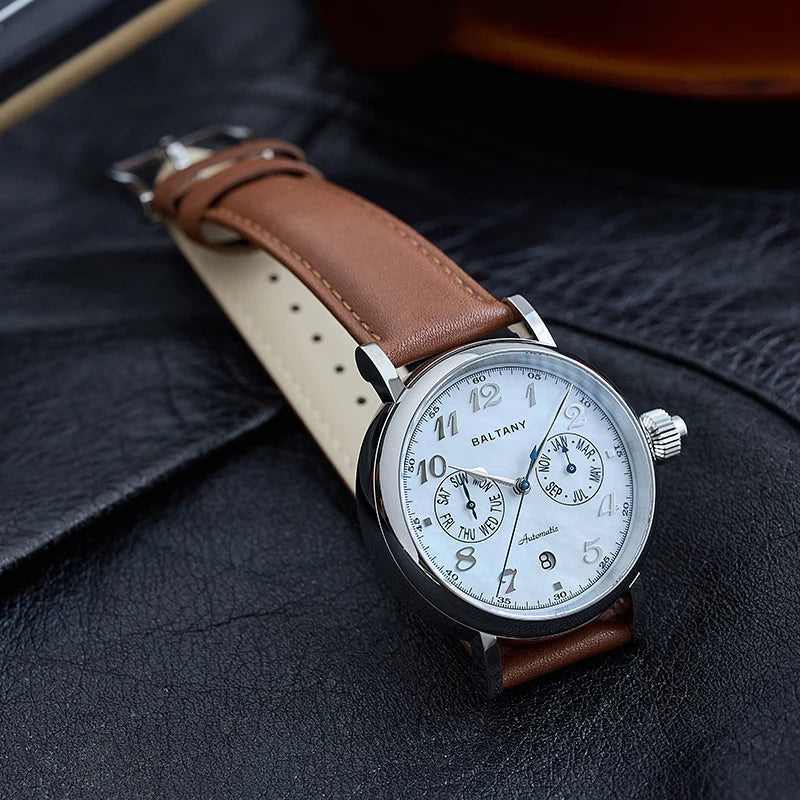 Baltany Pilot Watch Men S6048 9122 Automatic Watch Hardening Process Vickers 500HV Waterproof Luxary Mechanical Wristwatch Man