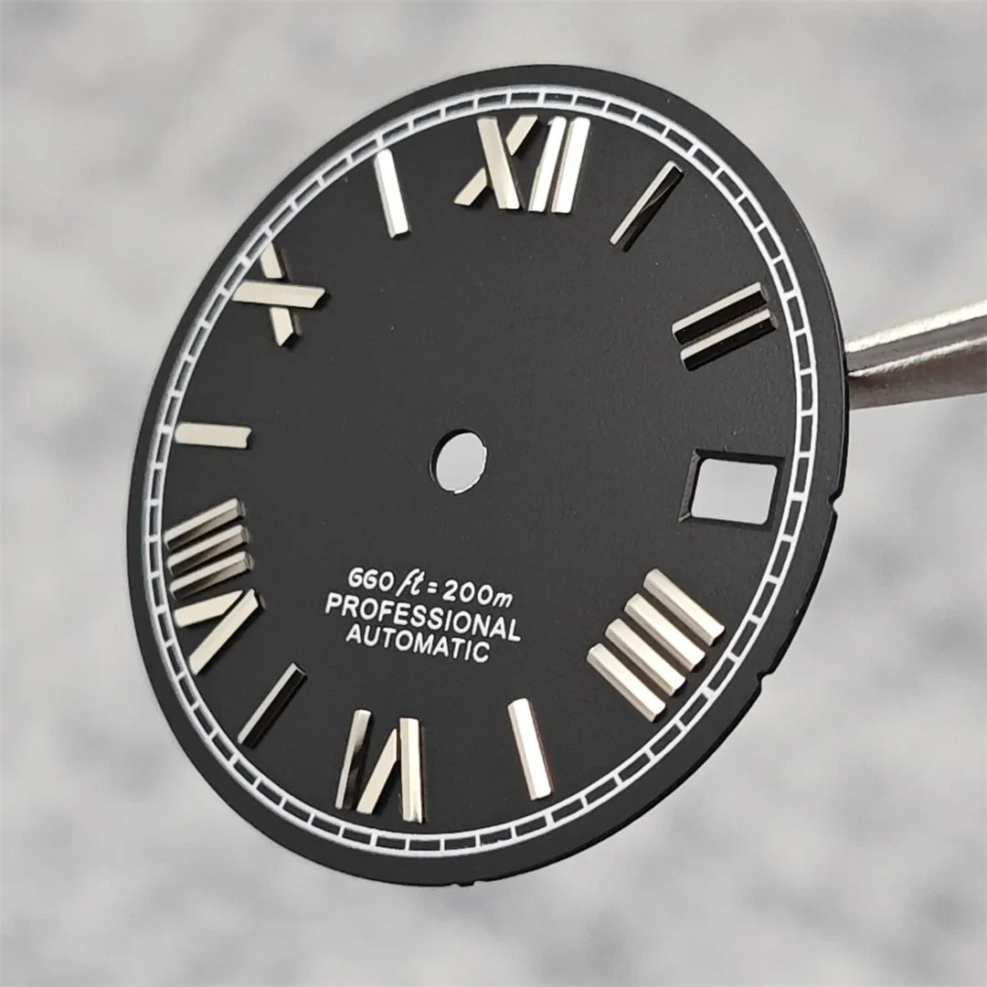 Suitable for NH35A/4R35 Movement Watch Dial 28.5mm Roman Numeral Surface Watch Faces Men's Watches Replacement Accessories