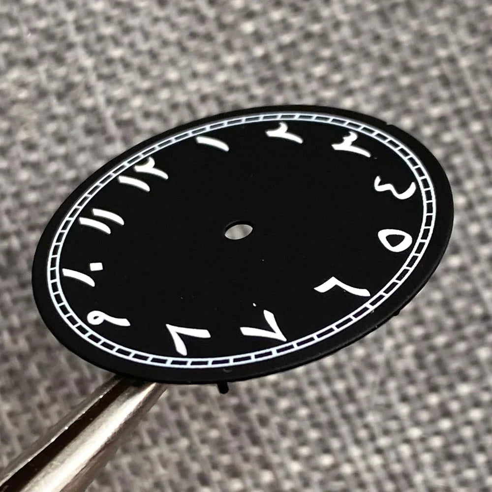 Black Sterile 29mm Watch Face Middle East Numbers for N H35 N H36 MI YOTA DG E TA2824 PT ST2130 pil ot Watch Accessories Hand