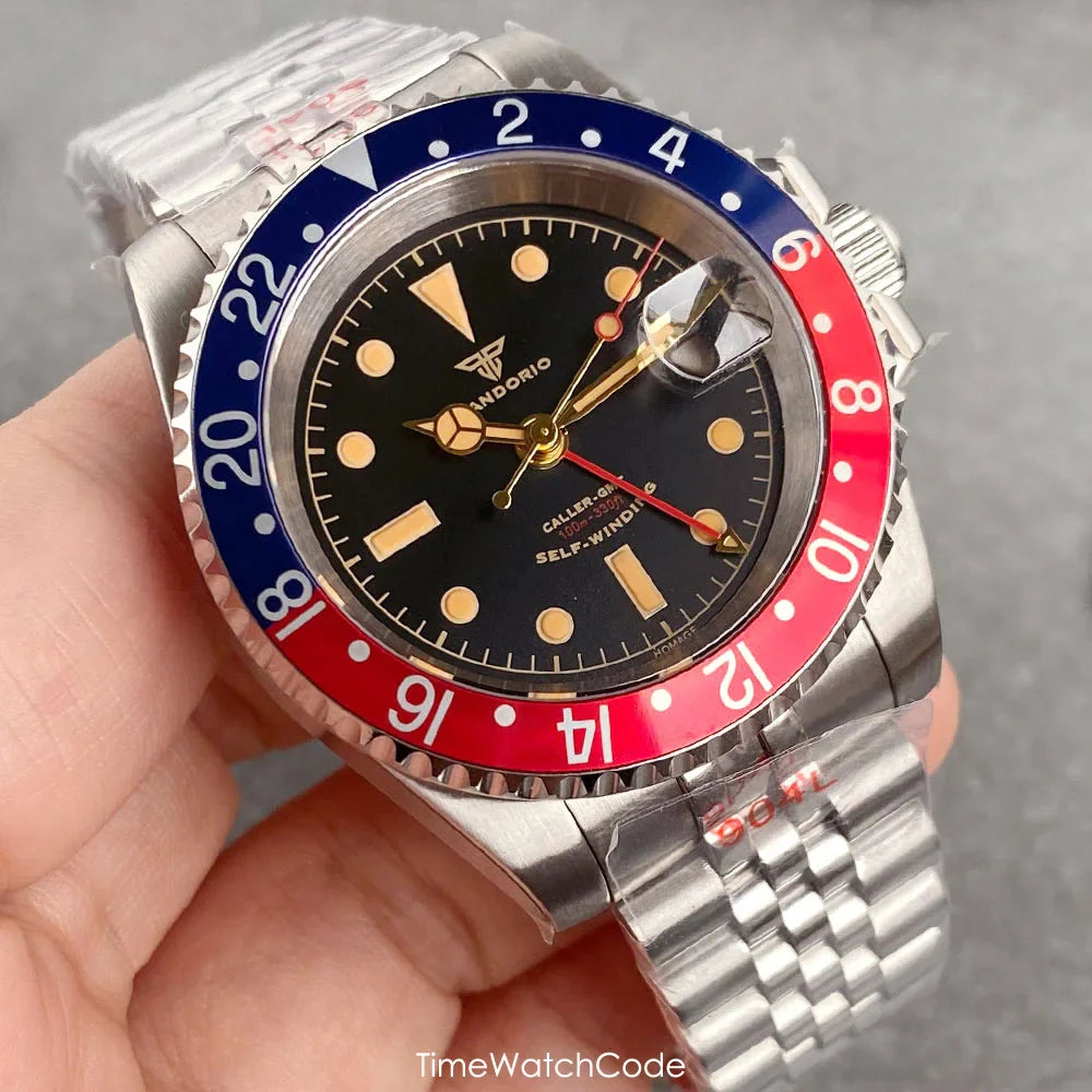 Tandorio NH34A GMT 6542 Mod Sapphire 20BAR 40mm Diver 40MM TD218D