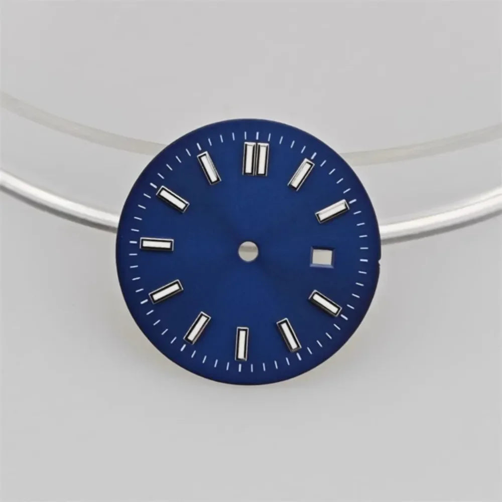 24.5MM Watch Dial Green Luminous Logbook Faces Women's Mechanical Watch Accessories for NH05 /NH06 Movement for 31mm Case