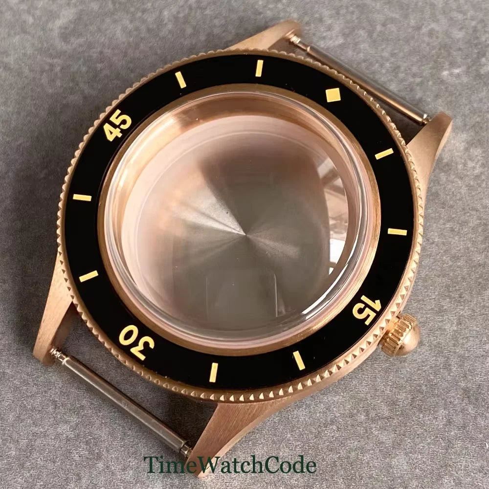 50 FATHOMS Real Bronze Watch Case Fit NH34 NH35 NH36 NH38 NH70 NH72 ETA2824 PT5000 SW200 Bow Sapphire Glass 20BAR Sandblast 40mm