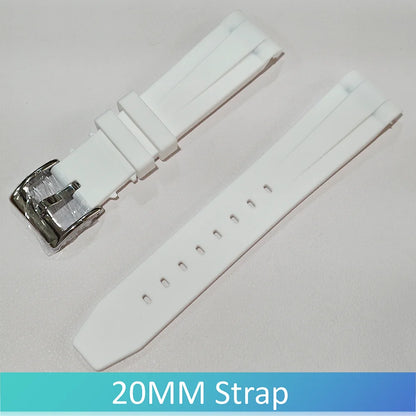 40mm Transparent Case For NH35 Case 20mm Watch Bands Set Green Luminous SUB Acrylic Plastic Case Clear Watch Case Accessories