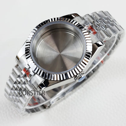 36/39mm NH35 Watch Case Stainless steel Sapphire Glass Transparent Back Cover for Seiko NH35 NH36 movement Datejust Oyster Strap