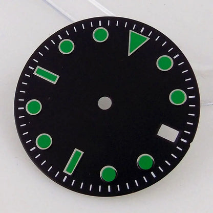 SU B Watch Part 28.5mm Watch Dial for NH 35 NH 36 NH 37 NH 38 NH 39 NH 70 NH 72 Di ver Wristwatch Parts Green/Black Index Repair Tool